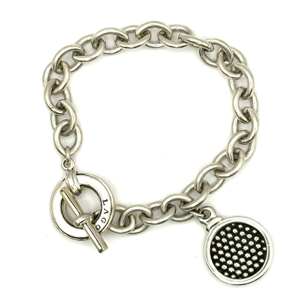 Lagos Sterling Silver 925 Disc Charm Bracelet